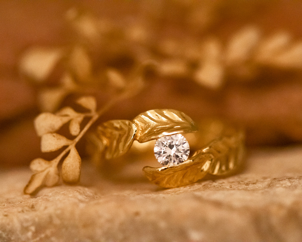 Leaf Engagement Ring