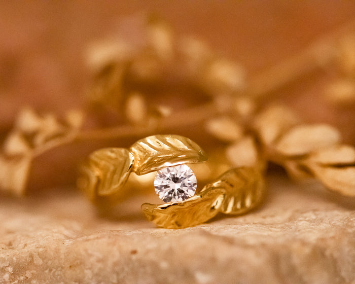 Leaf Engagement Ring