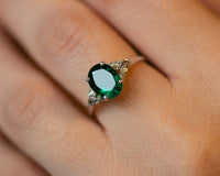 Vintage Emerald and Diamonds Ring