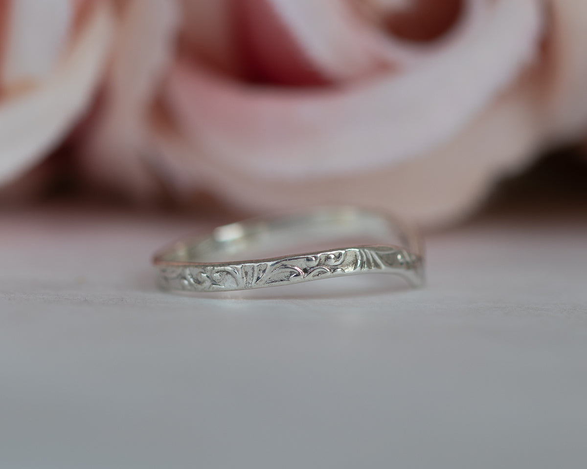 Floral Chevron Wedding Band