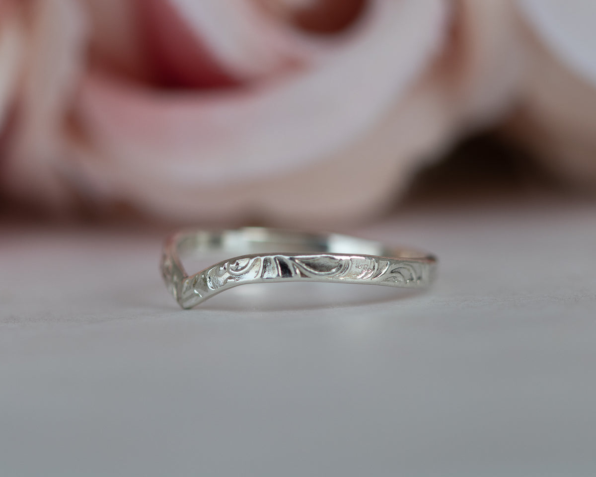 Floral Chevron Wedding Band