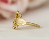 Flower and Leaves Wreath Gold Ring