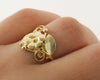 Flower and Leaves Wreath Gold Ring