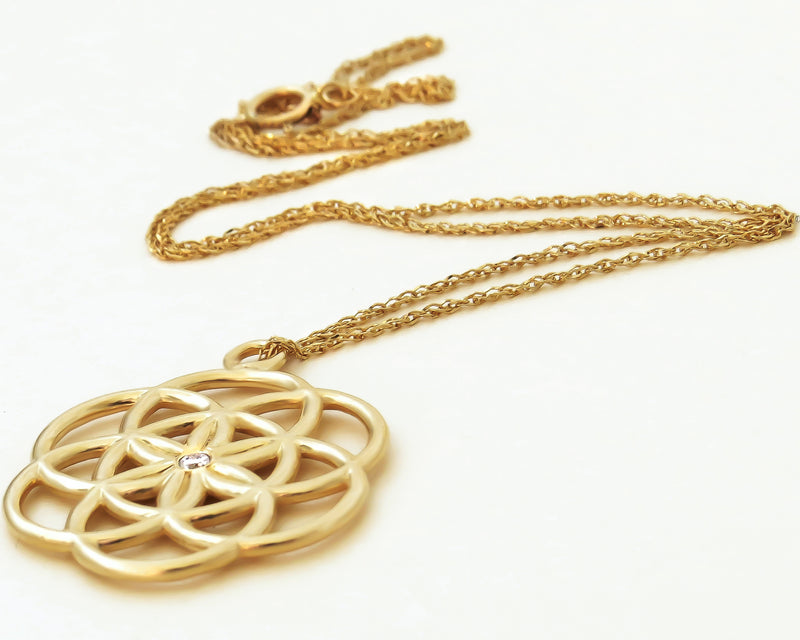 Flower Seed Of Life Pendant Necklace