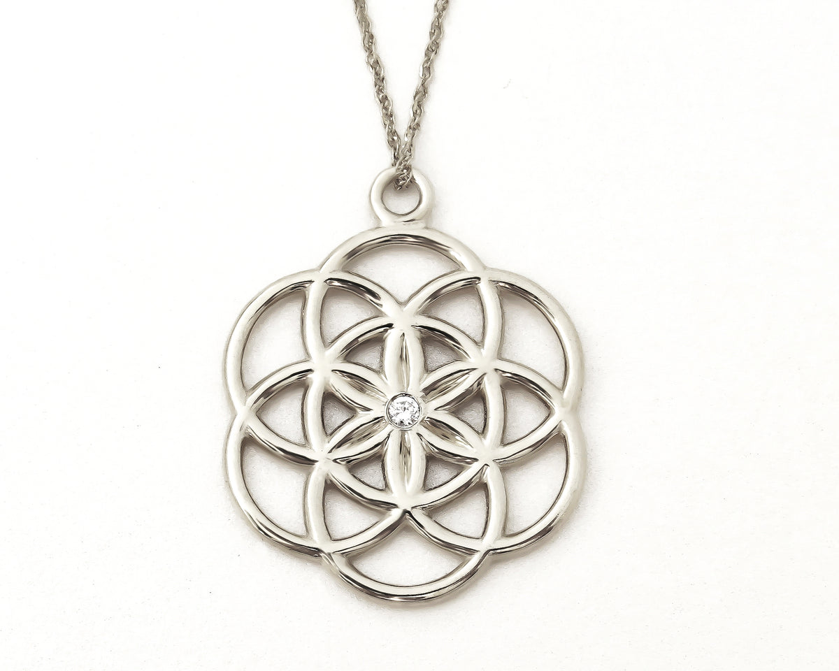 Flower Seed Of Life Pendant Necklace