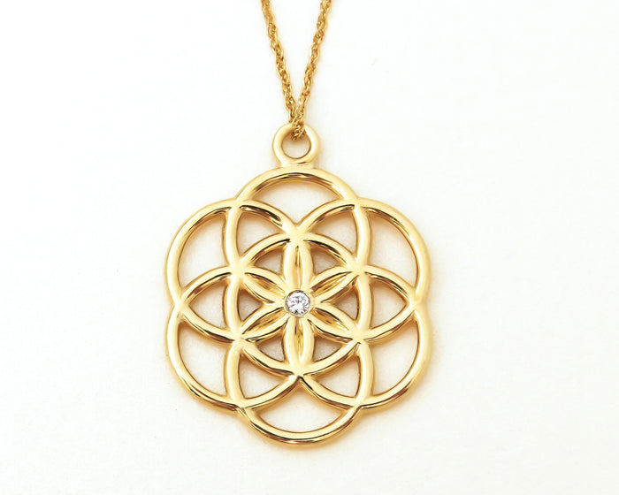 Flower Seed Of Life Pendant Necklace