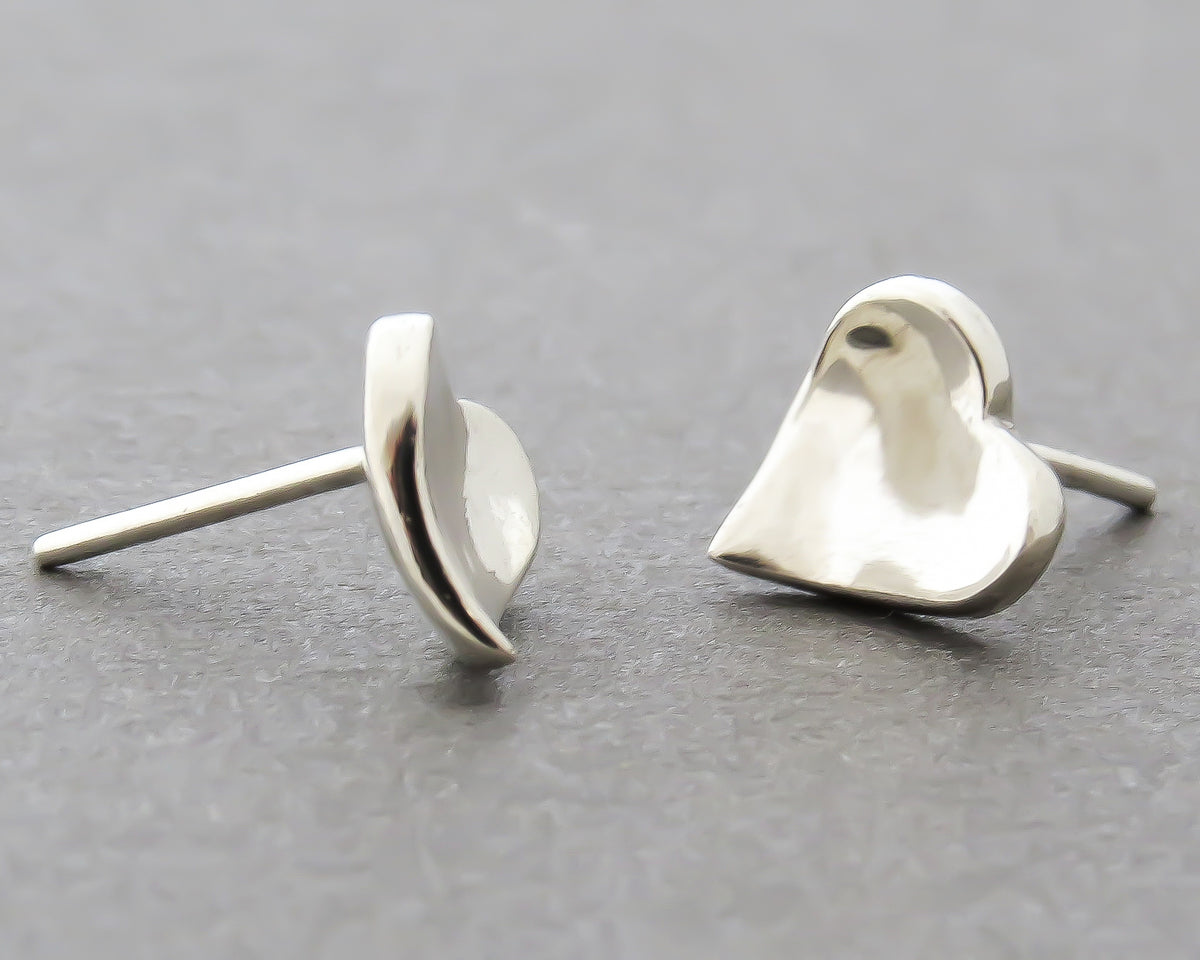 Curved Heart Earrings