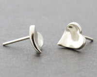 Curved Heart Earrings