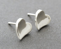 Curved Heart Earrings