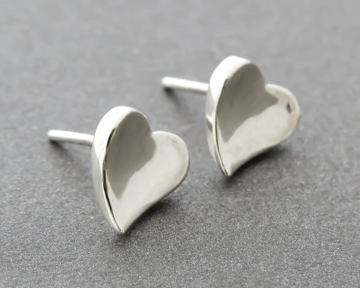 Curved Heart Earrings