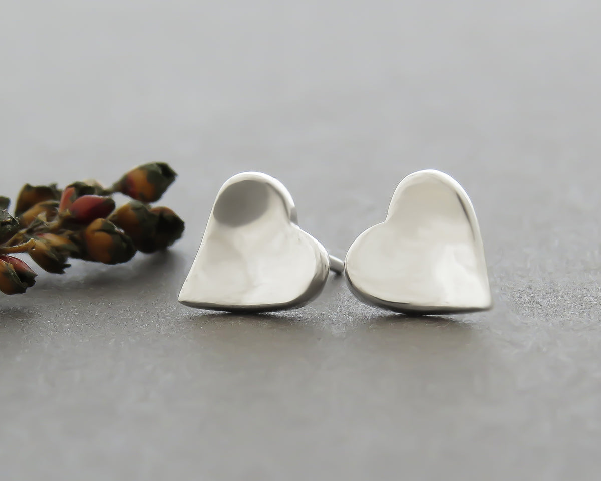 Curved Heart Earrings