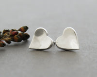 Curved Heart Earrings