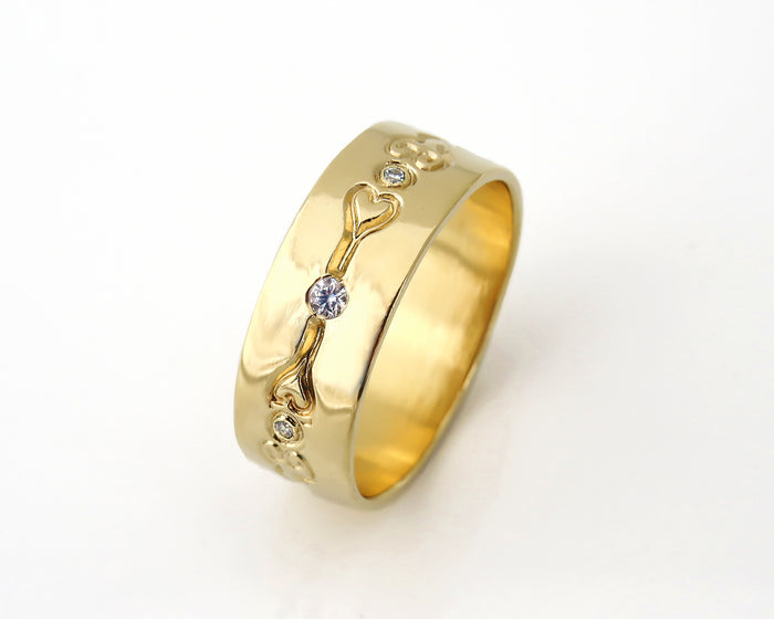 Hearts Arrows Diamond Wedding Band