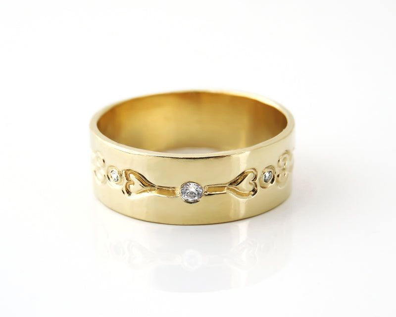 Hearts Arrows Diamond Wedding Band