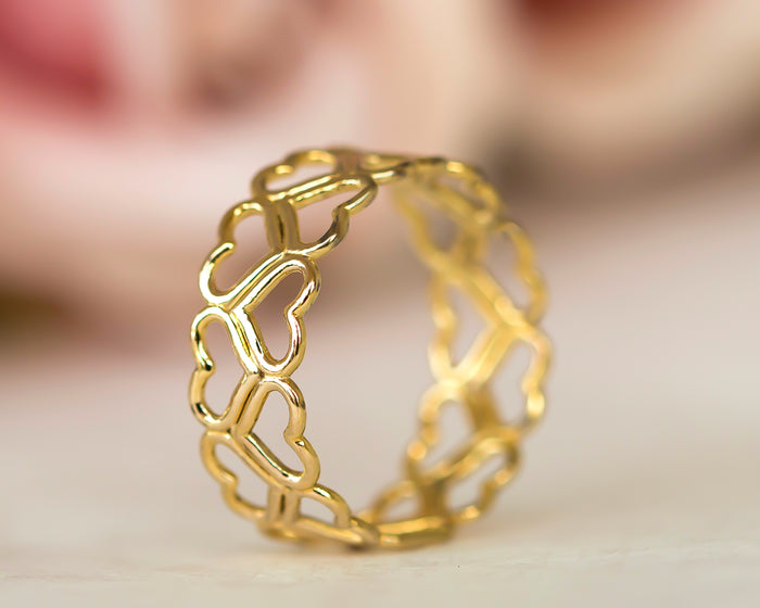 Hearts Gold Ring