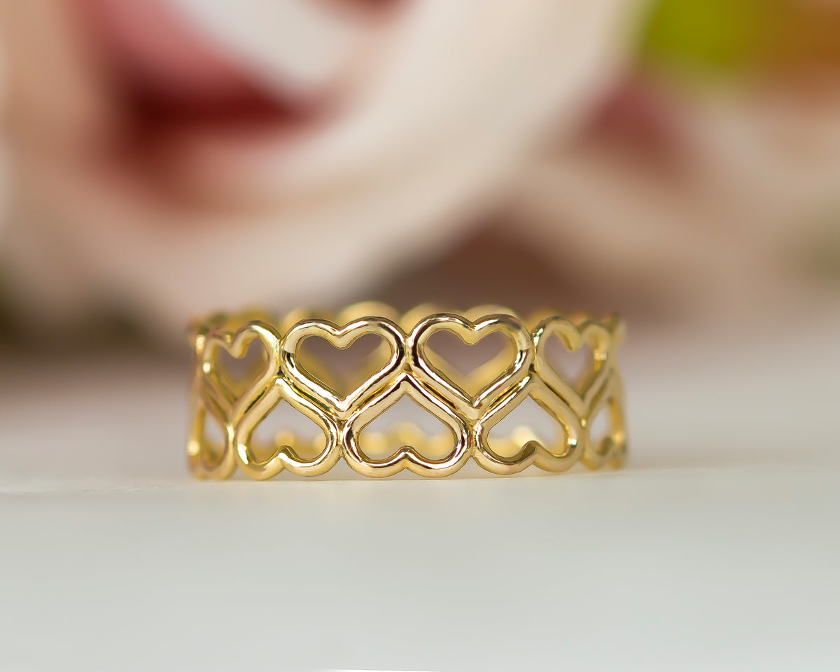 Hearts Gold Ring