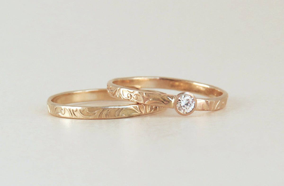 Rose Gold Floral Lace Ring
