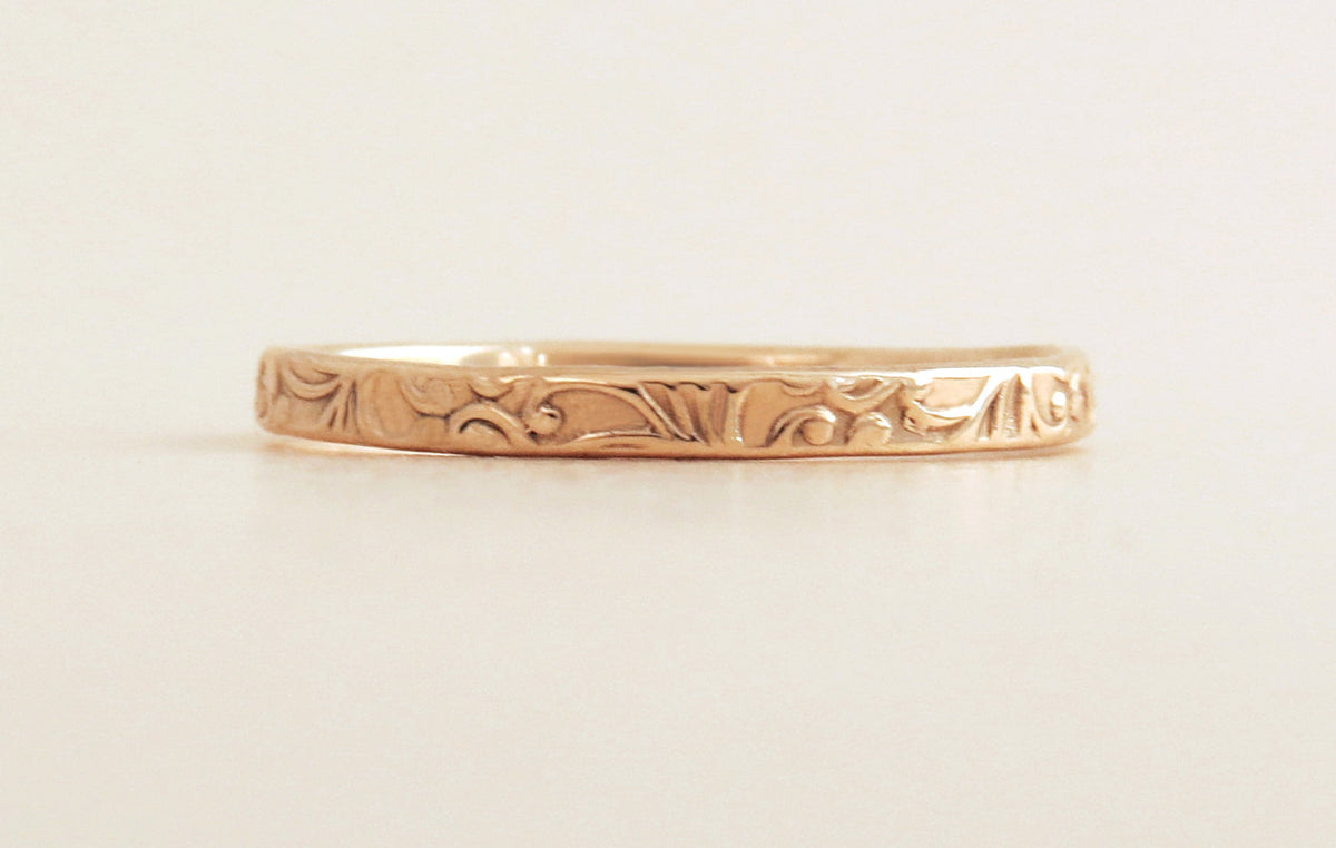 Rose Gold Floral Lace Ring