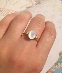 Vintage Inspired Oval Moonstone Ring