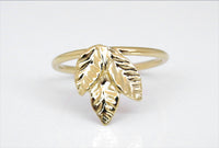 Three Leaf Gold Ring