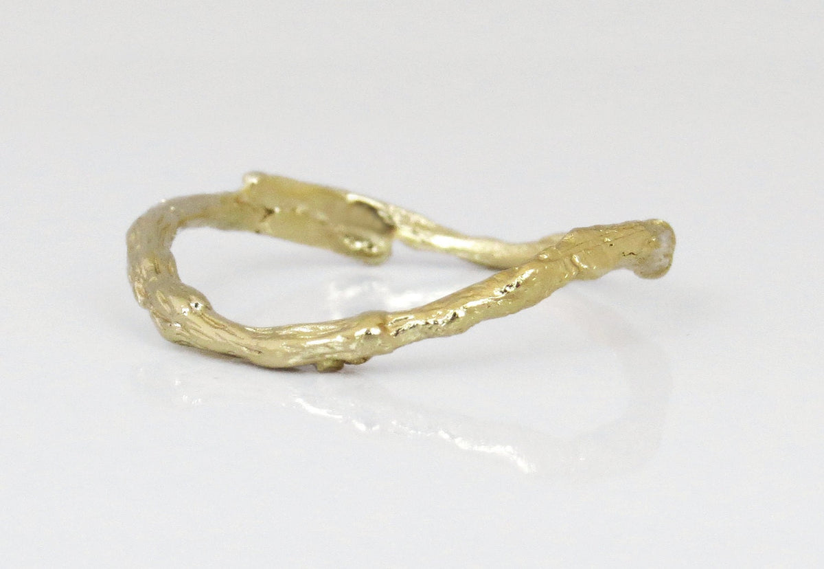 Twig Wedding Band, Wave Wedding Ring, 14k Gold Ring for Women, Nesting Ring, Stacking Ring, Nature Inspired Branch Ring, Nature Lover Gift