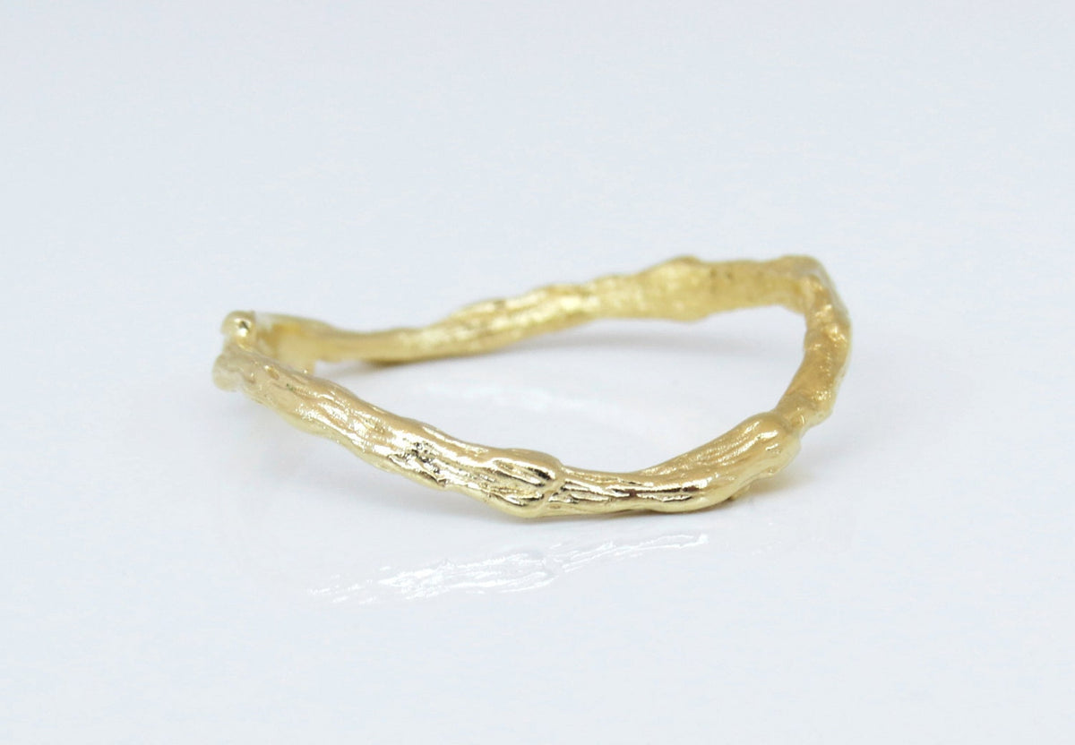 Twig Wedding Band, Wave Wedding Ring, 14k Gold Ring for Women, Nesting Ring, Stacking Ring, Nature Inspired Branch Ring, Nature Lover Gift