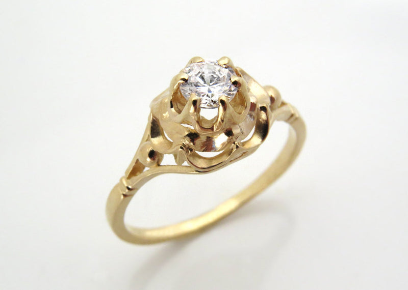 Antique Vintage Diamond Engagement Ring - Sivan Lotan Jewelry -   טבעת אירוסין יהלום - סיון לוטן - טבעת יהלום וינטאג - טבעת בסגנון עתיק