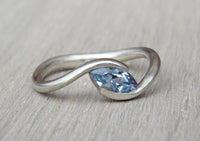 Marquise Engagement Ring, Topaz Engagement Ring, White Gold Ring, Solitaire Ring, Alternative Ring, Gemstone Ring, Topaz Jewelry  14K/18K