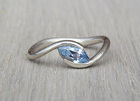 Marquise Engagement Ring, Topaz Engagement Ring, White Gold Ring, Solitaire Ring, Alternative Ring, Gemstone Ring, Topaz Jewelry  14K/18K