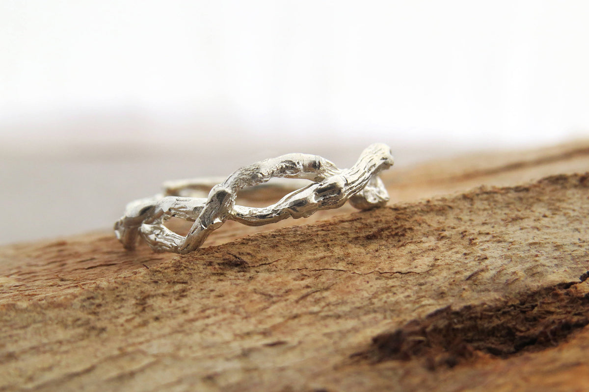 Nature Inspired Infinity Braided Twig Ring