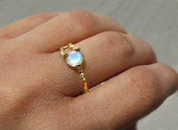 Nature Inspired Twig Moonstone Ring