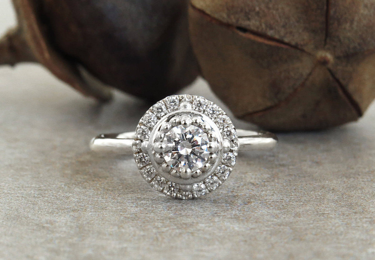Halo Diamond Engagement Ring