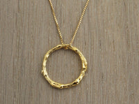 Ring Necklace, Gold Circle Necklace, 14k Gold Necklace, Layered Necklace, Karma Necklace, Twig Gold Ring, Delicate Gold Necklace, Natural