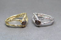 Brown Diamond Ring And Yellow Gold, Brown Diamond Engagement Ring, Heart Diamond Engagement Gold Ring, Heart Solitaire Ring, Unique Diamond
