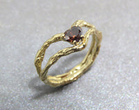 Brown Diamond Ring And Yellow Gold, Brown Diamond Engagement Ring, Heart Diamond Engagement Gold Ring, Heart Solitaire Ring, Unique Diamond