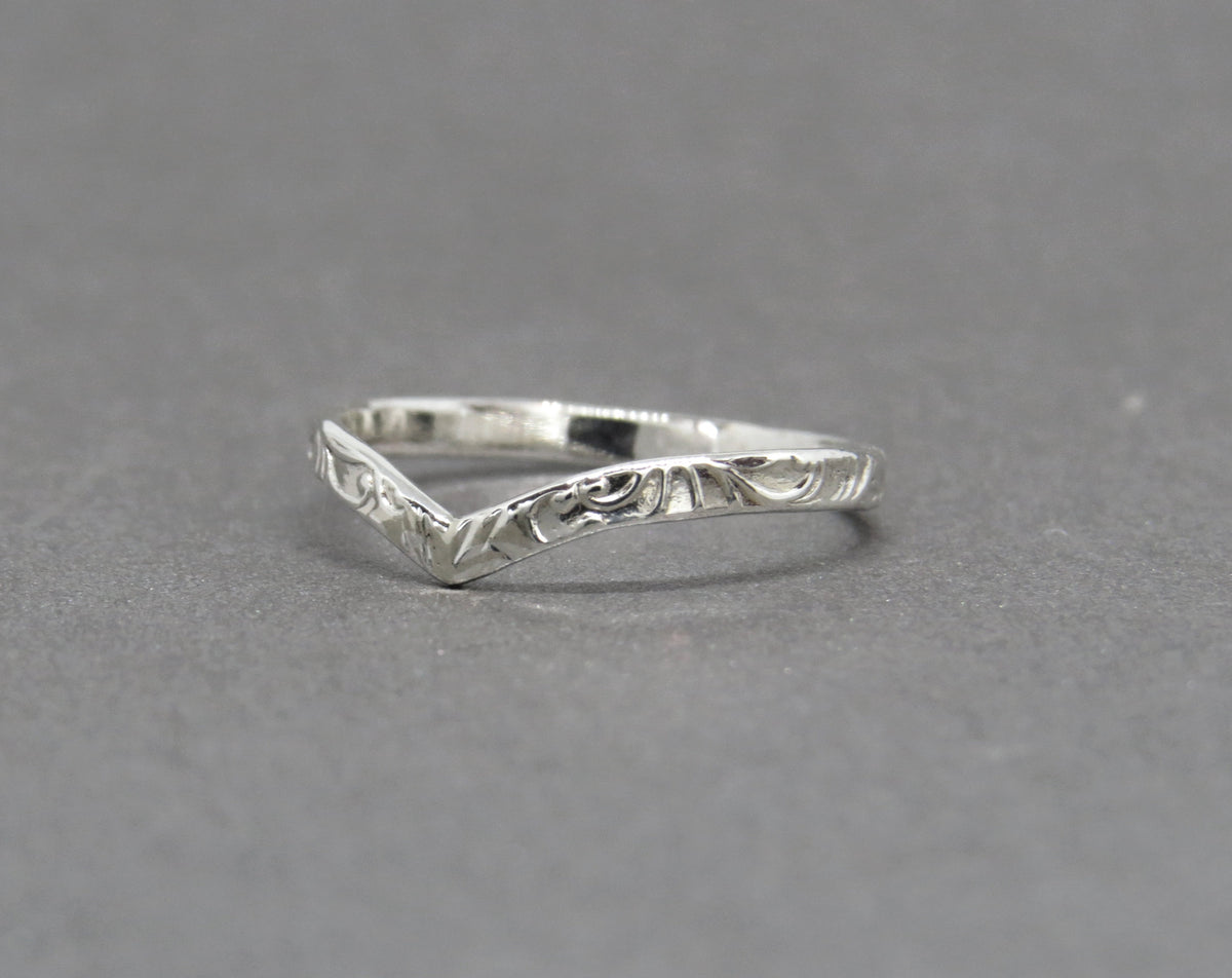 Floral Chevron Wedding Band