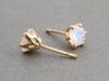 Gemstone Earrings, Moonstone Earrings, 14k Gold Earrings, Gold Stud Earrings, Solitaire Earrings, Anniversary Earrings, Rainbow Stone, Gift
