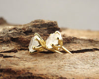 Gemstone Earrings, Moonstone Earrings, 14k Gold Earrings, Gold Stud Earrings, Solitaire Earrings, Anniversary Earrings, Rainbow Stone, Gift