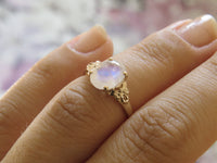 Vintage Inspired Oval Moonstone Ring