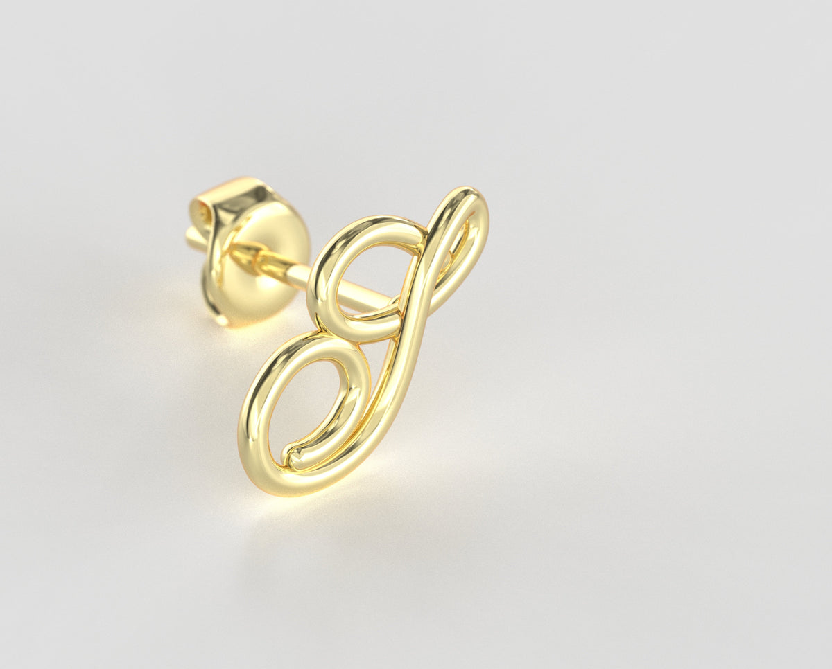 Initial Stud Earrings, Personalized initial earring studs, Gold Initial Earrings, 14k Gold Stud Earrings, Post initial earrings, Letter Stud