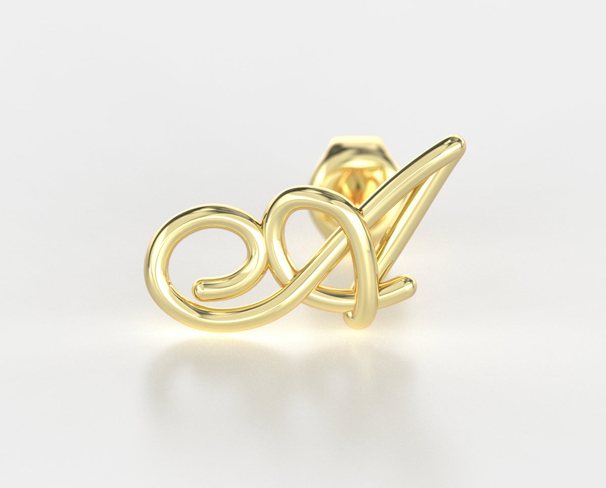Initial Stud Earrings, Personalized initial earring studs, Gold Initial Earrings, 14k Gold Stud Earrings, Post initial earrings, Letter Stud