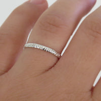 Geometric textured gold wedding band ring in 14k or 18k gold