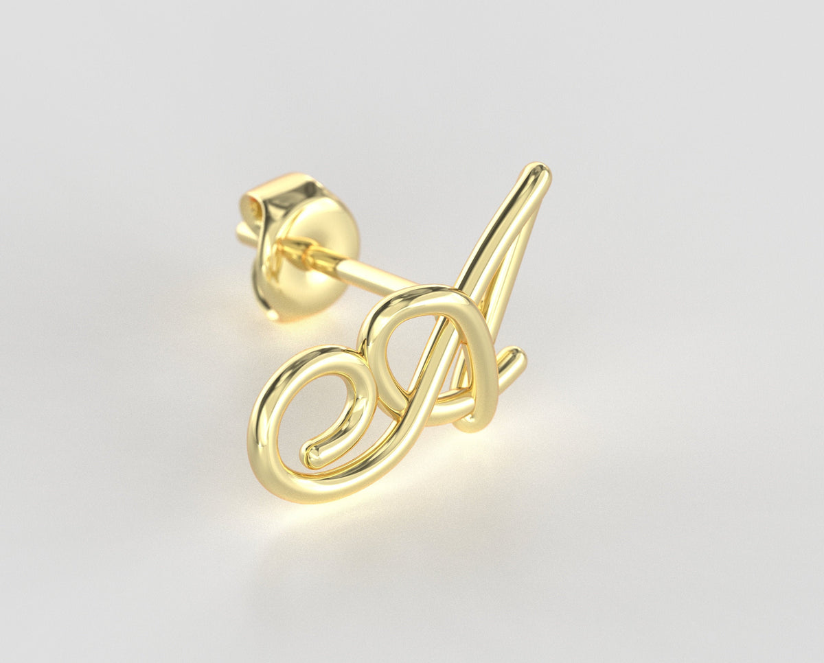 Initial Stud Earrings, Personalized initial earring studs, Gold Initial Earrings, 14k Gold Stud Earrings, Post initial earrings, Letter Stud