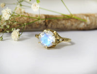 Vintage Moonstone and Diamonds Ring