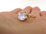 Vintage Moonstone and Diamonds Ring