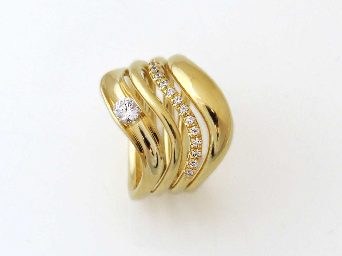 Wave Diamond Ring Set