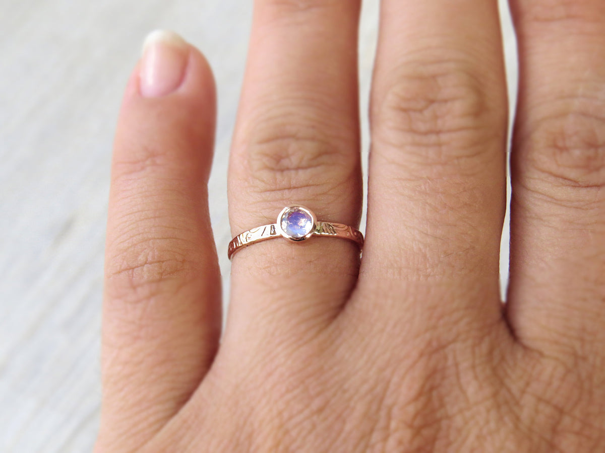 Floral Moonstone Ring