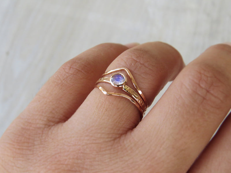 Floral Moonstone Ring