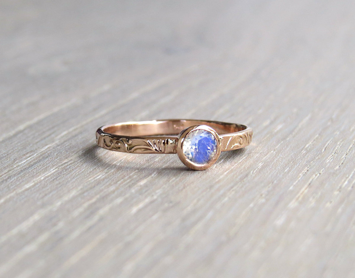 Floral Moonstone Ring