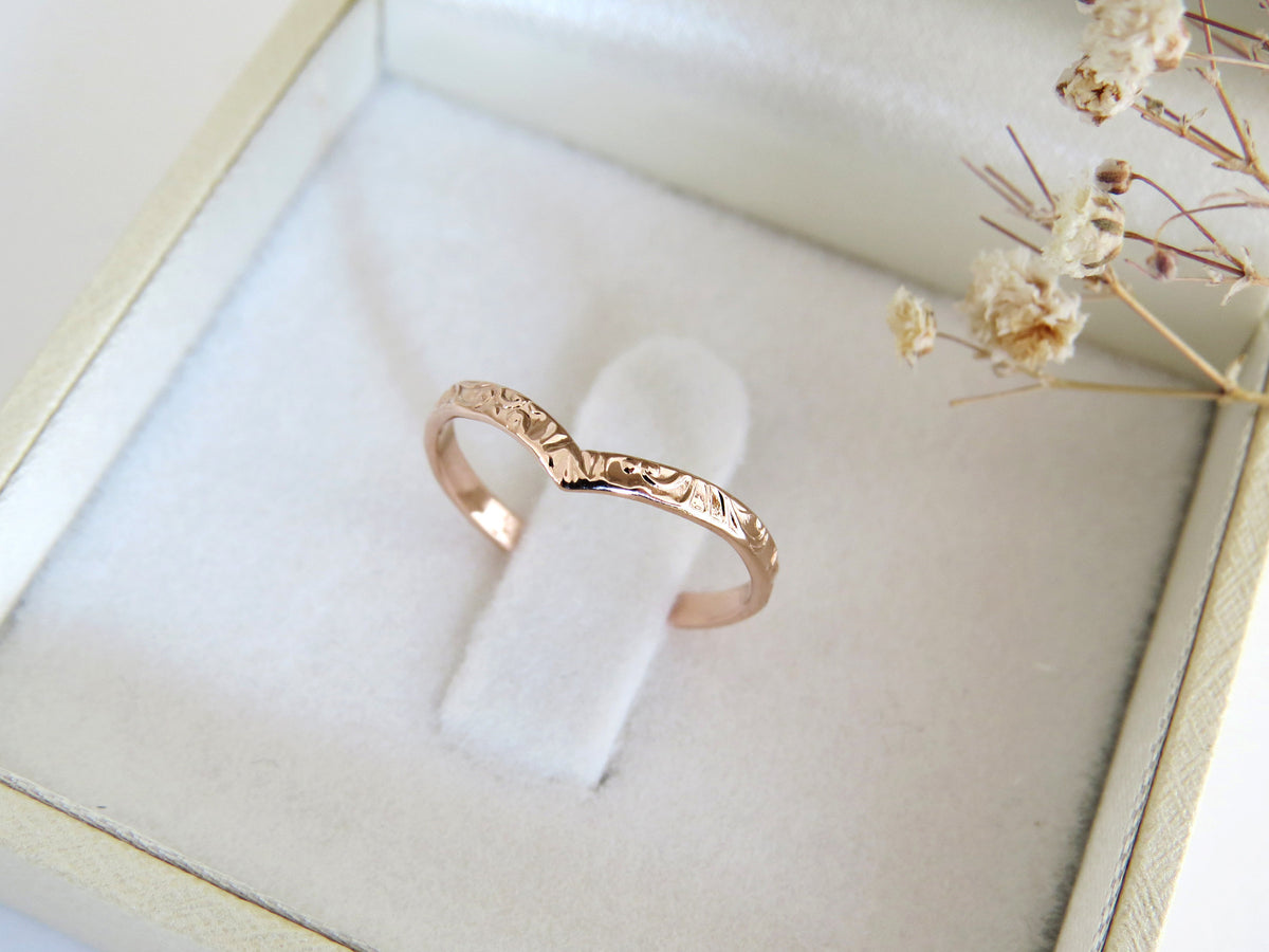 Floral Chevron Wedding Band